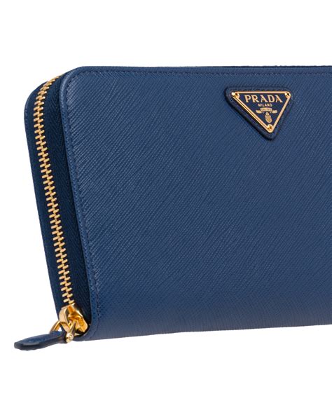 prada wallet saffiano leather dark blue|Prada large saffiano leather wallet.